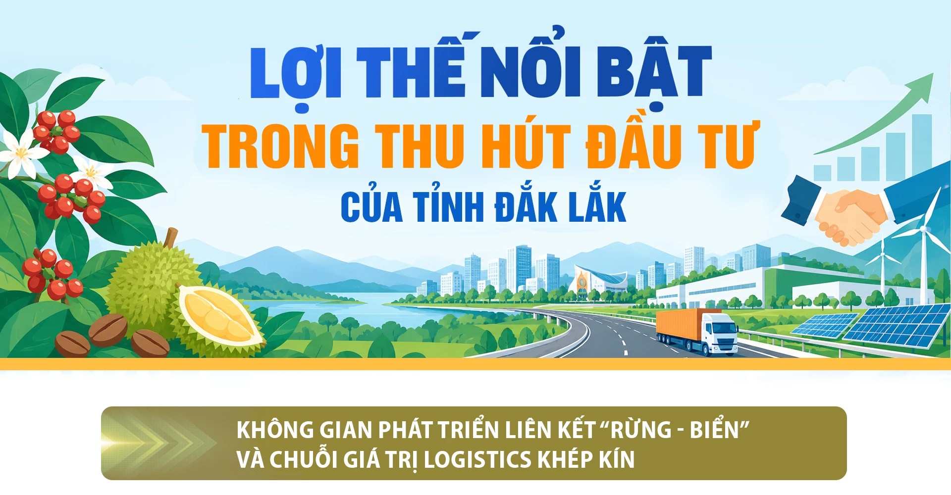 (Infographic) Lợi thế nổi bật trong thu hút đầu tư của tỉnh Đắk Lắk